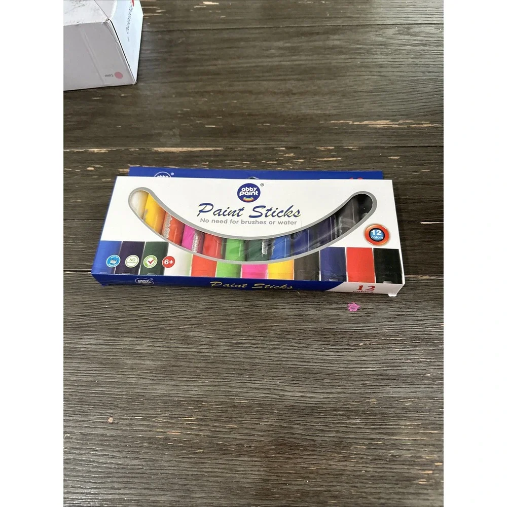 Abby paint 12 Colors Paint Sticks, Quick-Drying and‎ Washable Tempera Paint